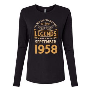 Birthday Legends Were Born In September 1958 Funny Gift Womens Cotton Relaxed Long Sleeve T-Shirt