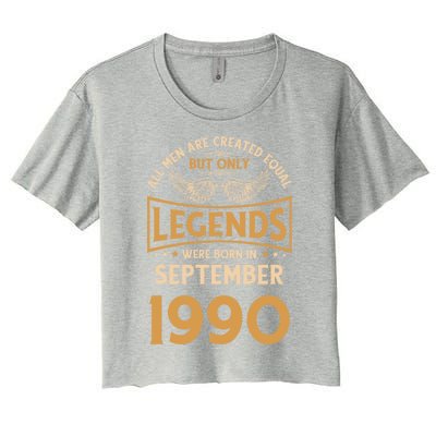 Birthday Legends Were Born In September 1990 Cool Gift Women's Crop Top Tee