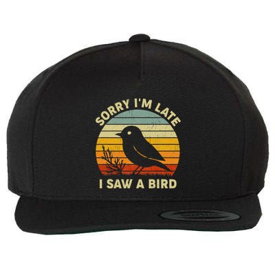 Bird Lover Women Sorry Im Late I Saw A Bird Wool Snapback Cap