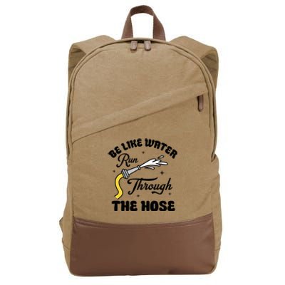 Be Like Water Run Through The Hose Cotton Canvas Backpack