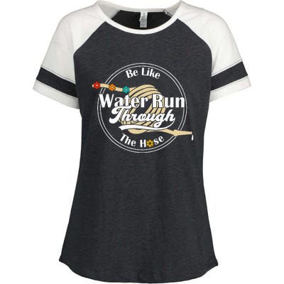 Be Like Water Run Through The Hose Funny Retro Vintage Enza Ladies Jersey Colorblock Tee