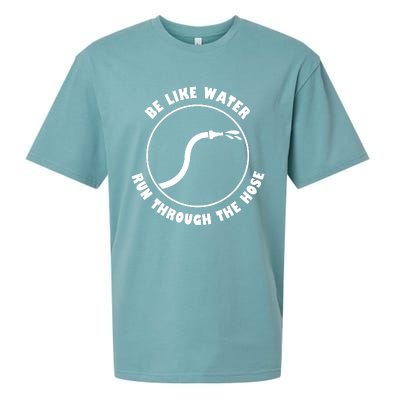 Be Like Water Run Through The Hose Sueded Cloud Jersey T-Shirt