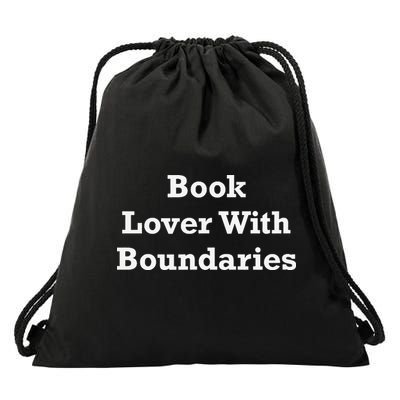 Book Lover With Boundaries Drawstring Bag
