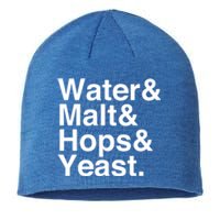 Beer Lovers Water Malt Hops Yeast Beer Gift Sustainable Beanie