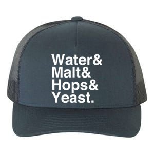 Beer Lovers Water Malt Hops Yeast Beer Gift Yupoong Adult 5-Panel Trucker Hat