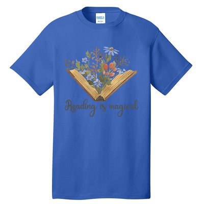 Book Lovers Wildflowers Book Reading Is Magical Bookish Gift Tall T-Shirt