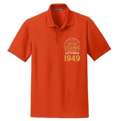 Birthday Legends Were Born In September 1949 Gift Dry Zone Grid Polo