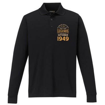 Birthday Legends Were Born In September 1949 Gift Performance Long Sleeve Polo