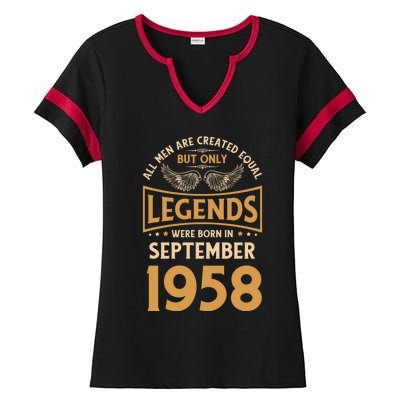 Birthday Legends Were Born In September 1958 Gift Ladies Halftime Notch Neck Tee