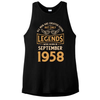 Birthday Legends Were Born In September 1958 Gift Ladies PosiCharge Tri-Blend Wicking Tank