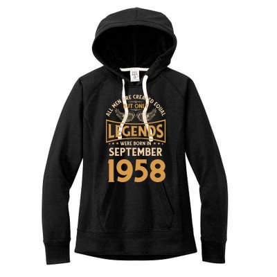 Birthday Legends Were Born In September 1958 Gift Women's Fleece Hoodie