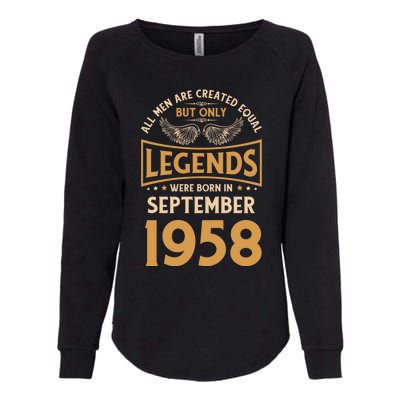 Birthday Legends Were Born In September 1958 Gift Womens California Wash Sweatshirt