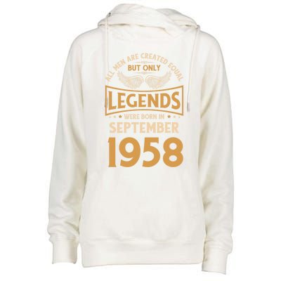 Birthday Legends Were Born In September 1958 Gift Womens Funnel Neck Pullover Hood