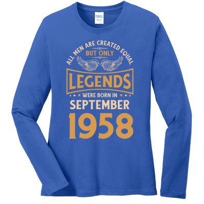 Birthday Legends Were Born In September 1958 Gift Ladies Long Sleeve Shirt