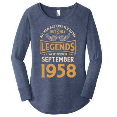 Birthday Legends Were Born In September 1958 Gift Women's Perfect Tri Tunic Long Sleeve Shirt