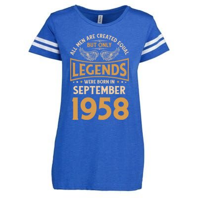 Birthday Legends Were Born In September 1958 Gift Enza Ladies Jersey Football T-Shirt