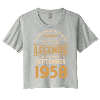 Birthday Legends Were Born In September 1958 Gift Women's Crop Top Tee