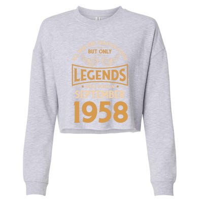 Birthday Legends Were Born In September 1958 Gift Cropped Pullover Crew