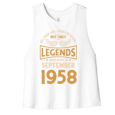 Birthday Legends Were Born In September 1958 Gift Women's Racerback Cropped Tank