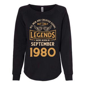 Birthday Legends Were Born In September 1980 Gift Womens California Wash Sweatshirt