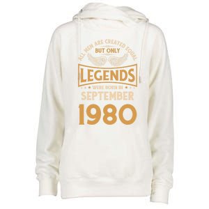 Birthday Legends Were Born In September 1980 Gift Womens Funnel Neck Pullover Hood