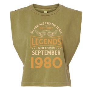 Birthday Legends Were Born In September 1980 Gift Garment-Dyed Women's Muscle Tee