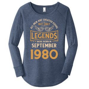 Birthday Legends Were Born In September 1980 Gift Women's Perfect Tri Tunic Long Sleeve Shirt