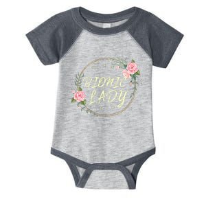 Bionic Lady Women Broken Bone Knee Recovering Surgery Gifts Infant Baby Jersey Bodysuit