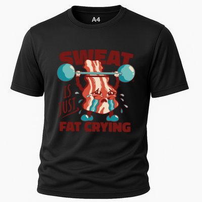 Bacon Lifting Weights Sweat Is Just Fat Crying Gift Performance Shirt