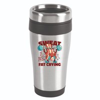 Bacon Lifting Weights Sweat Is Just Fat Crying Gift 16oz Travel Tumbler