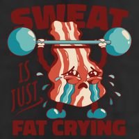 Bacon Lifting Weights Sweat Is Just Fat Crying Gift Large Microfiber Waffle Golf Towel