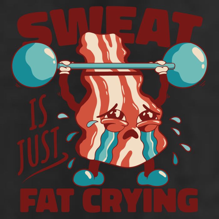 Bacon Lifting Weights Sweat Is Just Fat Crying Gift Large Microfiber Waffle Golf Towel