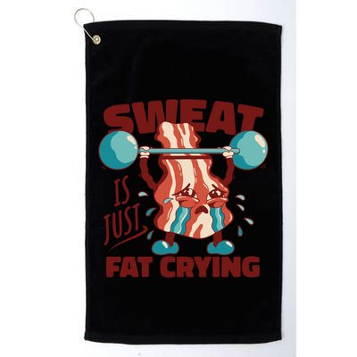 Bacon Lifting Weights Sweat Is Just Fat Crying Gift Golf Towel