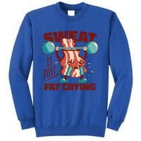 Bacon Lifting Weights Sweat Is Just Fat Crying Gift Sweatshirt