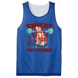 Bacon Lifting Weights Sweat Is Just Fat Crying Gift Mesh Reversible Basketball Jersey Tank