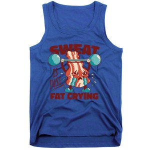 Bacon Lifting Weights Sweat Is Just Fat Crying Gift Tank Top