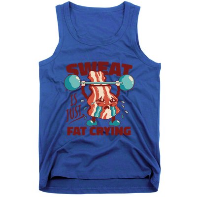 Bacon Lifting Weights Sweat Is Just Fat Crying Gift Tank Top