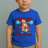 Bacon Lifting Weights Sweat Is Just Fat Crying Gift Toddler T-Shirt