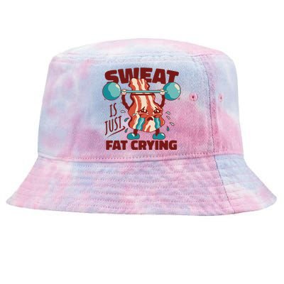 Bacon Lifting Weights Sweat Is Just Fat Crying Gift Tie-Dyed Bucket Hat