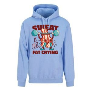 Bacon Lifting Weights Sweat Is Just Fat Crying Gift Unisex Surf Hoodie