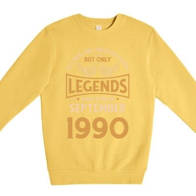 Birthday Legends Were Born In September 1990 Meaningful Gift Premium Crewneck Sweatshirt