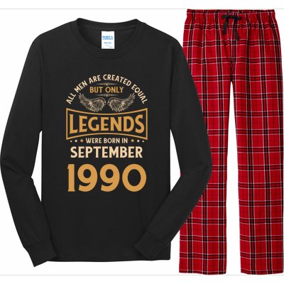 Birthday Legends Were Born In September 1990 Meaningful Gift Long Sleeve Pajama Set