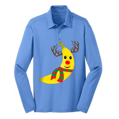 Banana Lover Xmas Gift Ugly Banana Christmas Sweater Silk Touch Performance Long Sleeve Polo