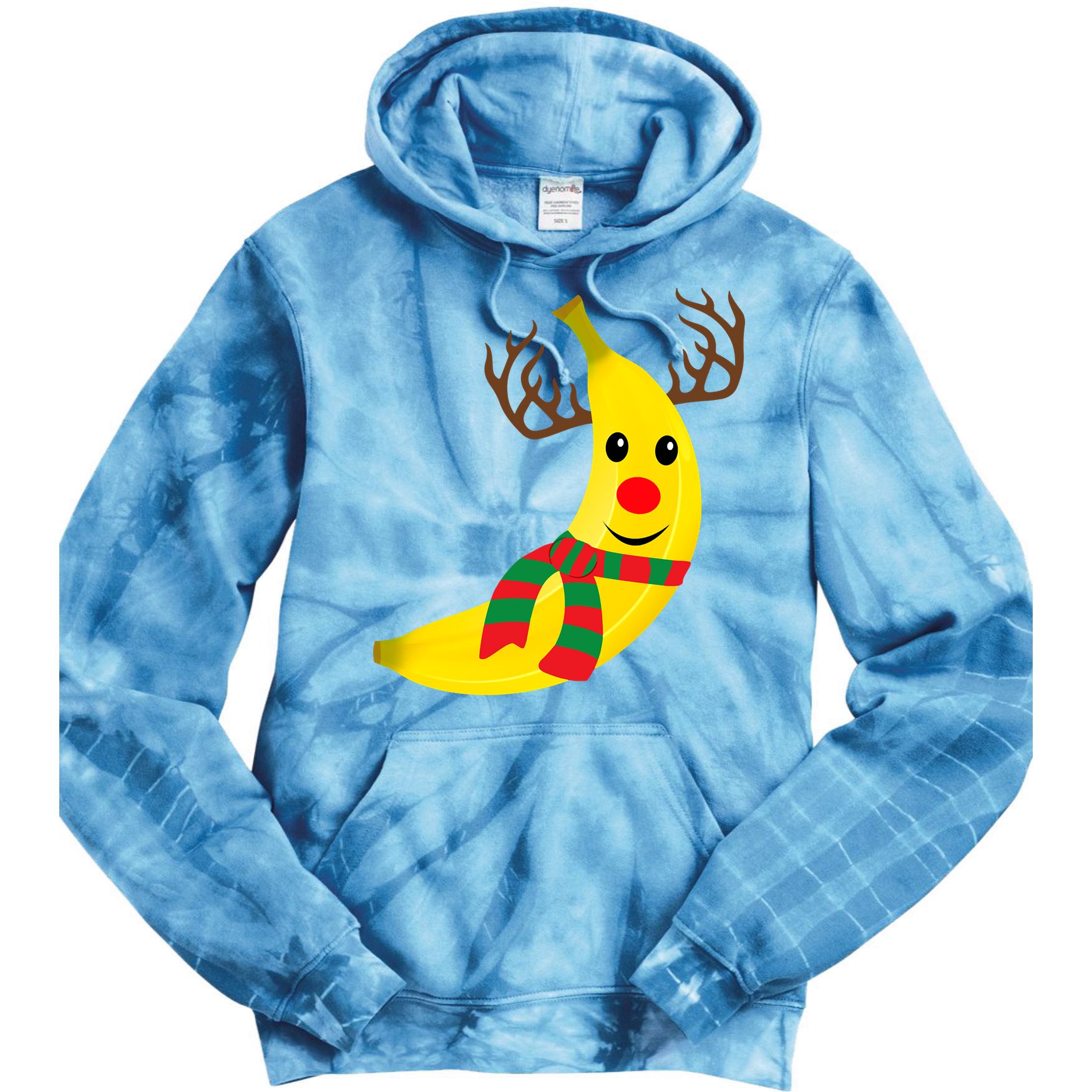 Banana Lover Xmas Gift Ugly Banana Christmas Sweater Tie Dye Hoodie