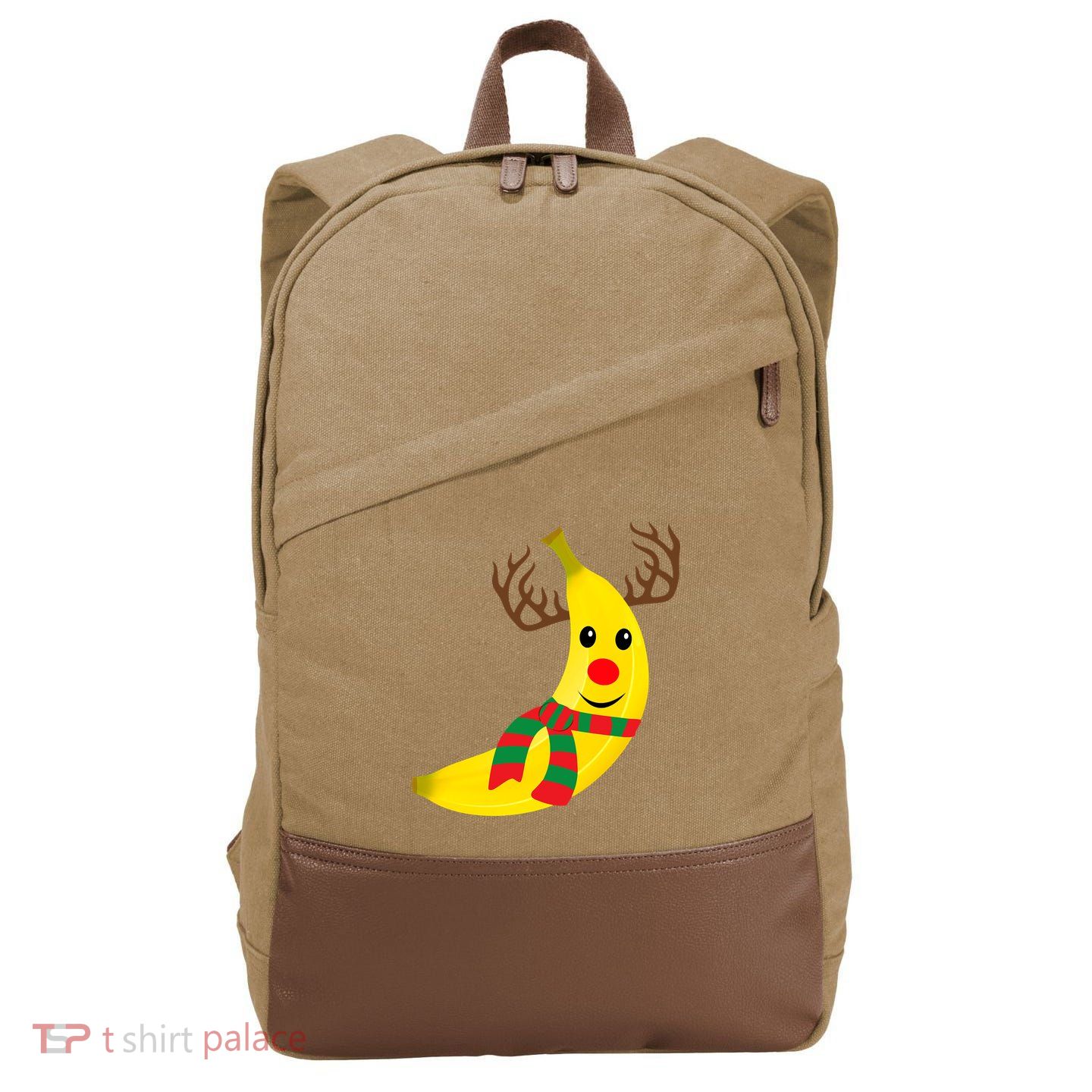Banana Lover Xmas Gift Ugly Banana Christmas Sweater Cotton Canvas Backpack