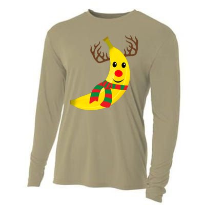 Banana Lover Xmas Gift Ugly Banana Christmas Sweater Cooling Performance Long Sleeve Crew