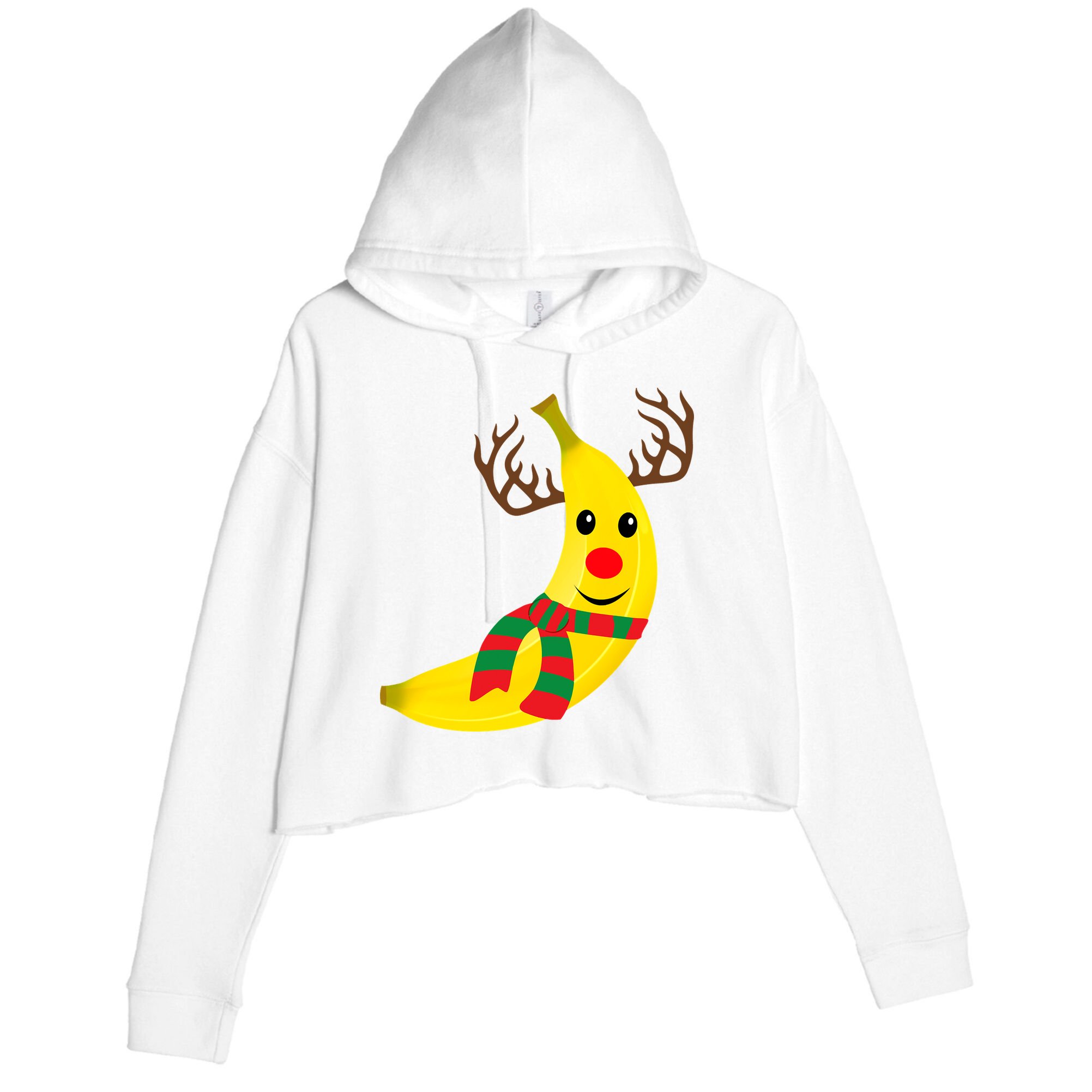 Banana Lover Xmas Gift Ugly Banana Christmas Sweater Crop Fleece Hoodie