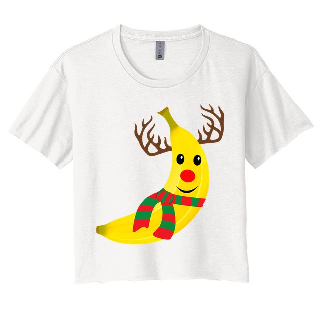 Banana Lover Xmas Gift Ugly Banana Christmas Sweater Crop Top