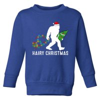 Bigfoot Lover Xmas Lighting Santa Bigfoot Hairy Christmas Gift Toddler Sweatshirt