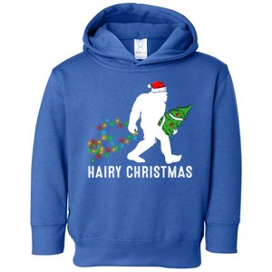 Bigfoot Lover Xmas Lighting Santa Bigfoot Hairy Christmas Gift Toddler Hoodie